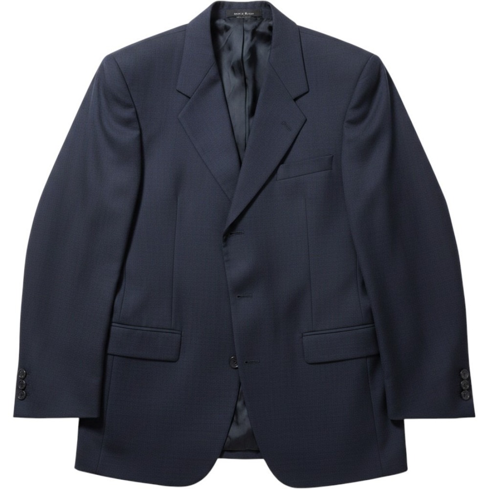 Andrew Fezza Blazer Mens 40R Navy Blue Super 100s Wool 3-Button Sport Coat